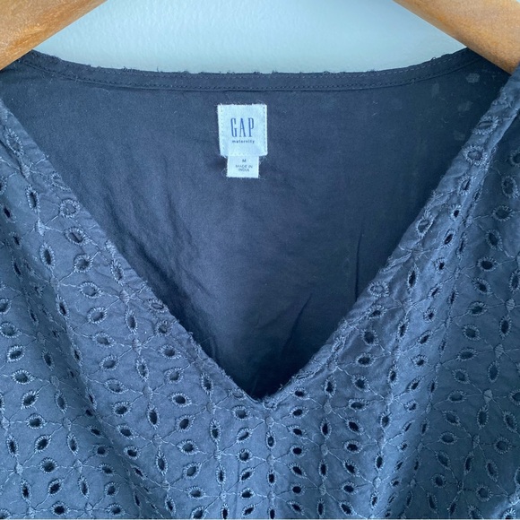 Gap Maternity Black Ruffle Eyelet Dress Size Medium - Picture 5 of 6